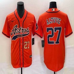 Nike Houston Astros #27 Jose Altuve orange majestic baseball jerseys Joint name -BD