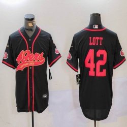 Nike San Francisco 49ers #42 Ronnie Lott black Mexico baseball jerseys Joint name-BD