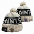 2024 New Orleans Saints beige black NFL Sports Cuffed Knit Hats 01