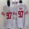 Nike 49ers #97 Nick Bosa white throwback red Nike Vapor F.U.S.E. Limited Jersey 03