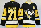 Pittsburgh Penguins #71 Evgeni Malkin black yellow Ice Hockey jersey A patch-PD