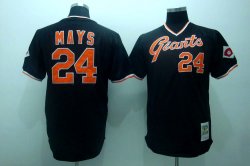 San Francisco Giants #24 Mays Black mlb jersey