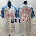 2023 World Cup Mexico #56 Randy Arozarena white skyblue majestic baseball jerseys 29