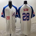 Nike Anaheim Angels #28 Matt Olson white blue majestic baseball city version 03