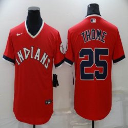 Nike Indians #25 Jim Thome red throwback mlb Baseball Jersey-BD