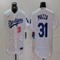 New Los Angeles Dodgers #31 Mike Piazza white Flexbase Authentic Collection Jersey 01