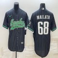 Philadelphia Eagles #68 Jordan Mailata black baseball jerseys Joint name-BD