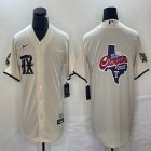 Nike Texas Rangers blank beige majestic baseball jerseys Champions patch