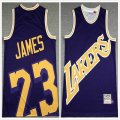 Los Angeles Lakers #23 LeBron James purple throwback nba jersey-XD