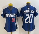 Women Nike Detroit Tigers #20 Spencer Torkelson blue Majestic baseball jerseys city version 02