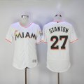 2017 Florida Marlins #27 Mike Stanton white Flexbase Authentic Collection Jersey