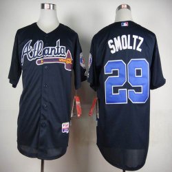 Atlanta Braves 29# John Smoltz blue MLB Jersey Hall of Fame patch