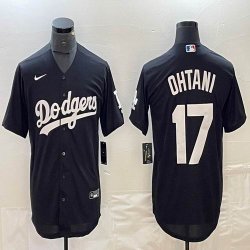 Los Angeles Dodgers #17 Shohei Ohtani Nike black majestic baseball Jersey 02