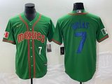 2023 World Cup Mexico #7 Julio Urias green red majestic baseball jerseys 57