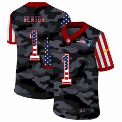 Custom Nike England Patriots #1 Cam Newton 2020 Nike Camo USA Salute to Service Limited Jersey-ZH