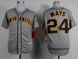 San Francisco Giants 24 Willie Mays throwback gray MLB Jersey