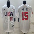 2023 World Cup #15 Bobby Witt Jr. white USA majestic baseball jerseys 05