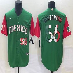 2023 World Cup Mexico #56 Randy Arozarena green red majestic baseball jerseys 09