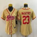 Women Nike San Francisco 49ers #23 Christian McCaffrey yellow baseball jerseys Joint name-BD