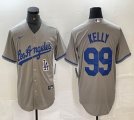 Los Angeles Dodgers #99 Kelly Nike gray majestic baseball Jersey-BD 05