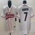 Nike Atlanta Falcons #7 Bijan Robinson white NFL and MLB Baseball jerseys Joint name-BD