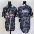 Nike Los Angeless Lakers blank gray camo baseball jerseys Joint name-BD 04