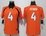 women Nike Broncos #4 Case Keenum orange Color Rush Limited Jersey