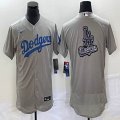 Nike Los Angeles Dodgers blank gray Flexbase Authentic Collection Jersey 01