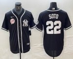 New York Yankees #22 Juan Soto Nike black majestic baseball Jersey Joint name -BD 04