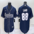 Nike Dallas Cowboys #88 CeeDee Lamb blue baseball jerseys Joint name-BD