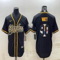 Nike Pittsburgh Steelers #90 T. J. Watt black MLB Baseball jersey Joint name-BD