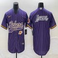 Nike Los Angeless Lakers blank purple baseball jerseys Joint name-BD 01