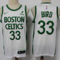 Nike Boston Celtics #33 Larry Bird white nba basketball jersey city version-S8