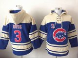 Chicago Cubs #3 David Ross blue beige baseball Hooded Sweatshirt