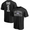 Men's Colorado Rockies Fanatics Branded Black 2018 Father's Day Number 1 Dad T-Shirt