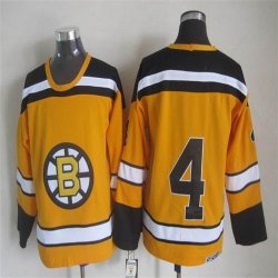 Boston Bruins #4 Bobby Orr yellow CCM nhl hockey jersey