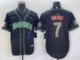 2023 World Cup Mexico #7 Julio Urias black majestic baseball jerseys 112