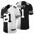 Dallas Cowboys #21 Ezekiel Elliott white black Split Nike Color Rush Limited Jersey