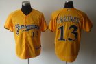 Milwaukee Brewers13 GREINKE yellow mlb jersys