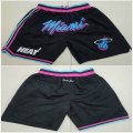 Miami Heat black nba basketball shorts with pocket-LC