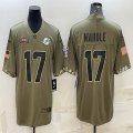 Nike Miami Dolphins #17 Jaylen Waddle Salute to Service Retired Limited Jersey-BD