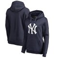 New York Yankees Women's Plus Sizes Primary Logo Pullover Hoodie - Navy