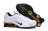 Men Nike Shox R4 white black shoes