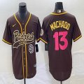 Nike San Diego Padres #13 Manny Machado brown MLB Baseball jerseys Joint name-BD