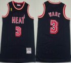 Miami Heat #3 Dwyane Wade black throwback NBA Jersey-XD