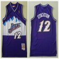 Utah Jazz John Stockton #12 Purple throwback NBA Jersey-TY