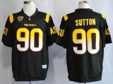 Arizona State Sun Devis (ASU) Will Sutton 90 black College Football Jerseys