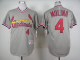 St.Louis Cardinals #4 Yadier Molina gray MLB Jersey