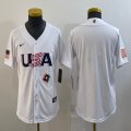 Youth 2023 World Cup blank white USA majestic baseball jerseys 06