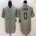 Nike Boston Celtics #0 Jayson Tatum gray baseball jerseys Joint name-BD